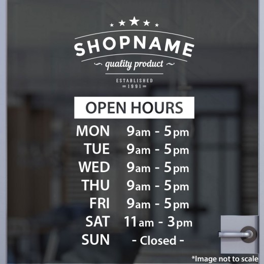 Open Hours with Logo Style 07